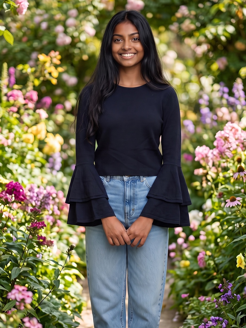 Eliza J. Black knit crop top